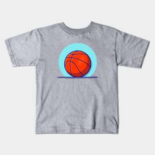 Basket Ball Cartoon Vector Icon Illustration Kids T-Shirt